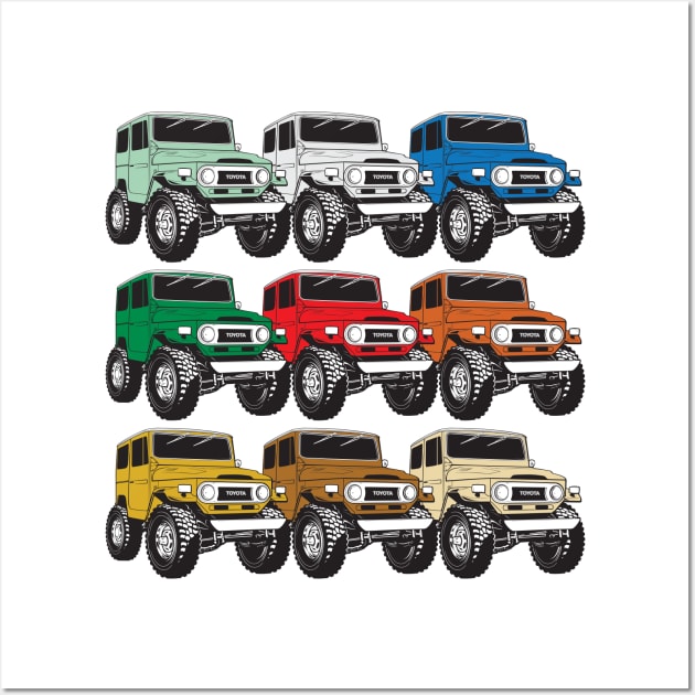 A Rainbow of Awesomeness (Stacked FJ40s) Wall Art by Bulloch Speed Shop